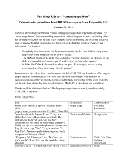Fun things kids say / &ldquo;Attention grabbers&rdquo;