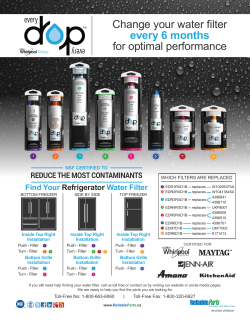 Change your water filter every 6 months for optimal performance