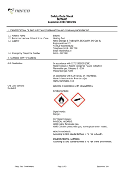 Safety Data Sheet BUTANE