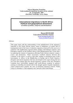 1 International migrations in North Africa: Political and geographical