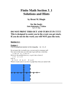 Finite Math Section 3_1 Solutions and Hints