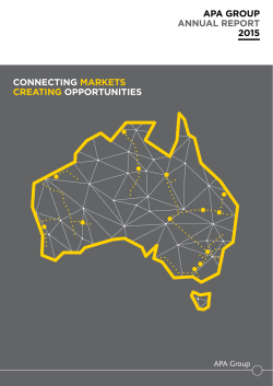 APA GROUP ANNUAL REPORT 2015 CONNECTING MARKETS