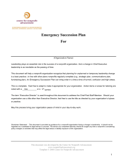 Emergency Succession Plan Sample