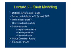 Lecture 2 - Fault Modeling - Inf
