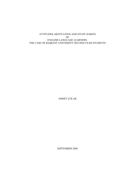 attitudes, motivation and study habits