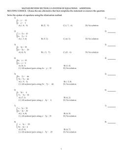 MAT1033 REVIEW SECTION 3.3 (SYSTEM OF EQUATIONS