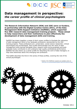 Career profile - clinical psychologist