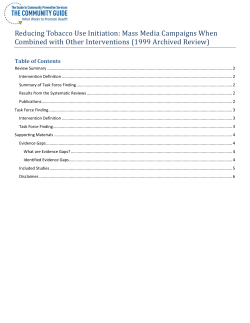 Mass Media Campaigns When Combined with Other Interventions