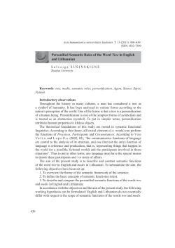 Personified Semantic Roles of the Word Tree in English and