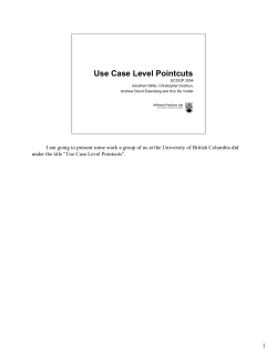 Use Case Level Pointcuts - University of Calgary Webdisk Server