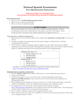 Test Administration Instructions