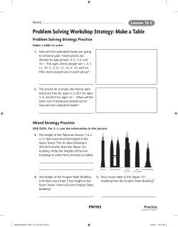 Problem Solving Workshop Strategy: Make a Table