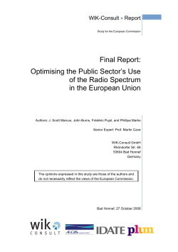 Optimising the Public Sector`s Use of the Radio