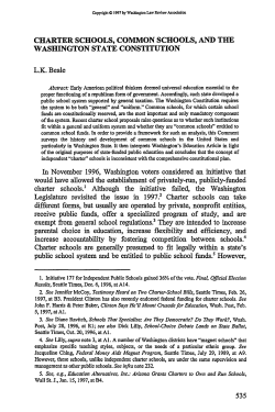 Charter Schools, Common Schools and the Washington Constitution