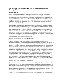 The Trinitarian DNA of Christian Worship