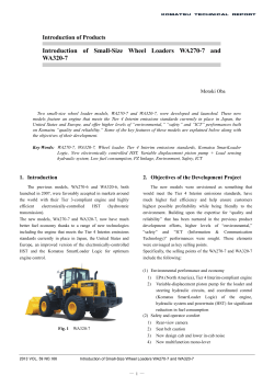 Introduction of Small-Size Wheel Loaders WA270-7 and