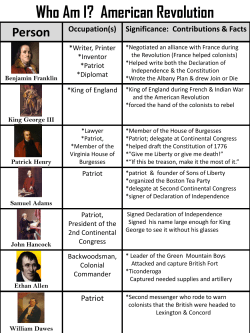 American Revolution Who am I?