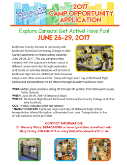 2017 Camp Opportunity Brochure - McDowell Technical Community