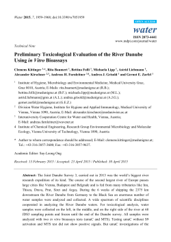 Preliminary Toxicological Evaluation of the River Danube Using in