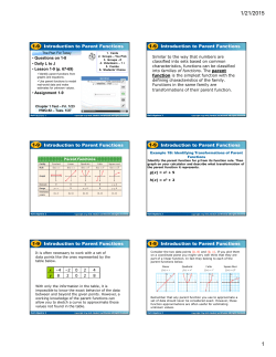 1-9 Introduction to Parent Functions 1