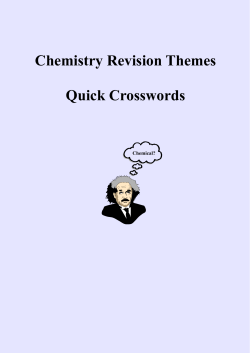 Chemistry Revision Themes Quick Crosswords