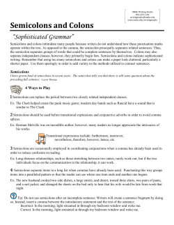 Semicolons and Colons