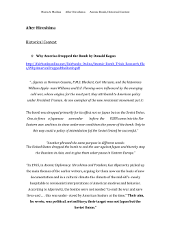 Historical Context of Dropping the Bomb by Maria Medina
