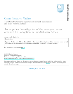 An empirical investigation of the emergent issues around OER