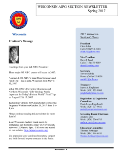 AIPG Wisconsin Section Newsletter - Spring 2017
