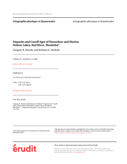 Deposits and Cutoff Ages of Horseshoe and Marion Oxbow Lakes