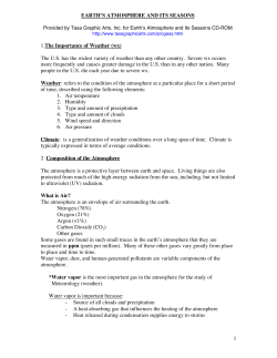 earth`s atmosphere and its seasons
