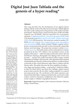 Digital Jos&eacute; Juan Tablada and the genesis of a