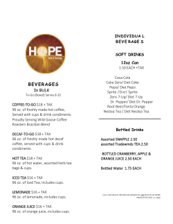 beverages - Hope Cafe and Catering
