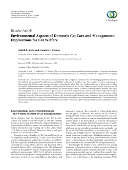Environmental Aspects of Domestic Cat Care and Management