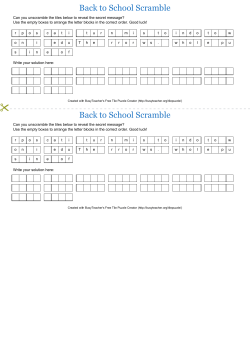 Back to School Scramble Back to School Scramble