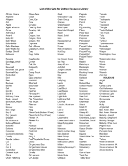 List of Die Cuts for Dothan Resource Library