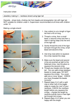 Instruction sheet Jewellery making 4 &ndash; necklace strand using tiger