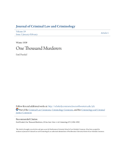 One Thousand Murderers - Scholarly Commons
