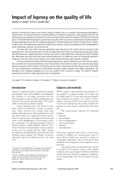 Impact of leprosy on the quality of life