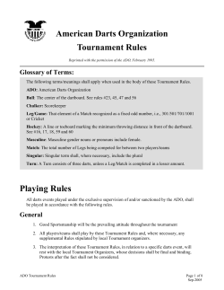 tournament rules - Norwalk British Dart League