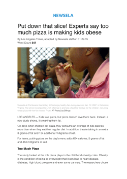 Put down that slice! Experts say too much pizza is making kids obese