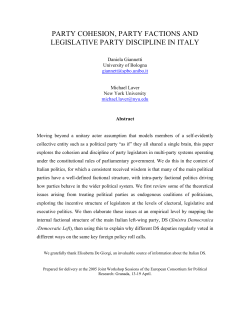 party cohesion, party factions and legislative party discipline