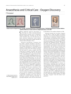 Anaesthesia and Critical Care - Oxygen Discovery