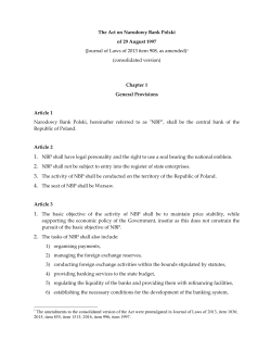 The Act on Narodowy Bank Polski