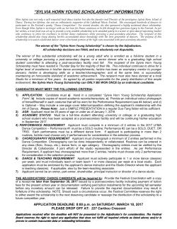 “SYLVIA HORN YOUNG SCHOLARSHIP” INFORMATION