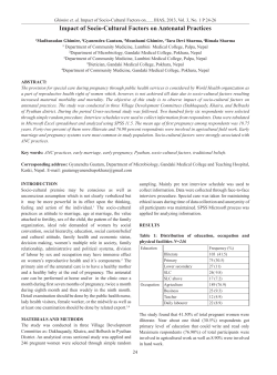 Impact of Socio-Cultural Factors on Antenatal Practices 24-26
