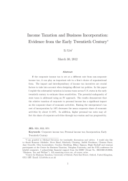 Income Taxation and Business Incorporation
