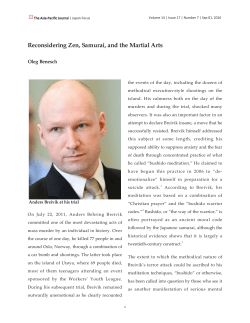 Reconsidering Zen, Samurai, and the Martial Arts