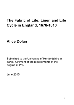 The Fabric of Life: Linen and Life Cycle in England, 1678