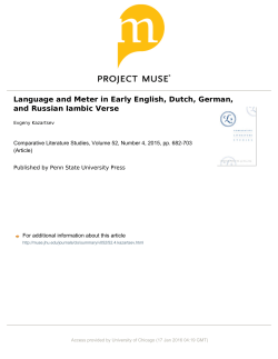 Language and Meter in Early English, Dutch, German, and Russian